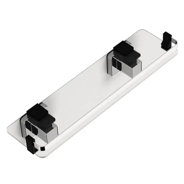 Showerdrape Pushloc Stainless Steel Wall Mounted Glass 40cm Vanity Shelf