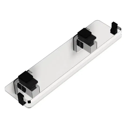 Showerdrape Pushloc Stainless Steel Wall Mounted Glass 40cm Vanity Shelf