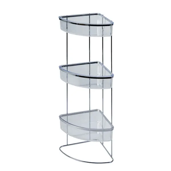 Showerdrape Pure Chrome Freestanding Bathroom Floor Corner Shower Caddy