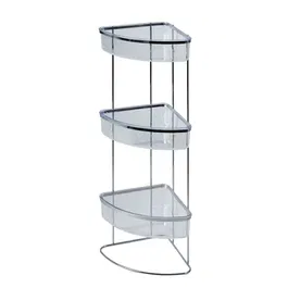 Showerdrape Pure Chrome Freestanding Bathroom Floor Corner Shower Caddy