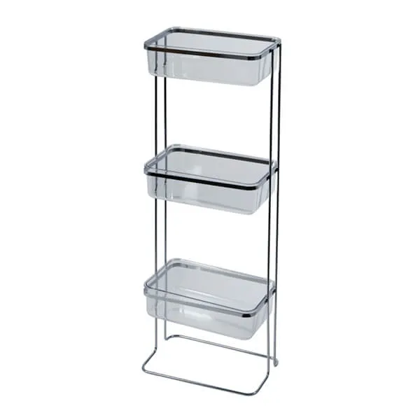 Showerdrape Pure Chrome Freestanding Bathroom Floor Shower Caddy