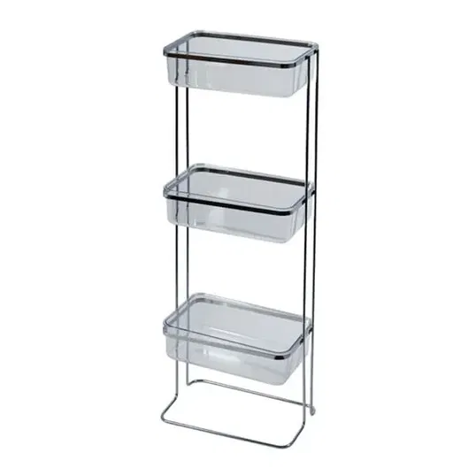 Showerdrape Pure Chrome Freestanding Bathroom Floor Shower Caddy