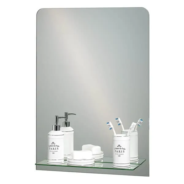 Showerdrape Rochester Rectangular Wall Mounted Bathroom Mirror with Vanity Shelf