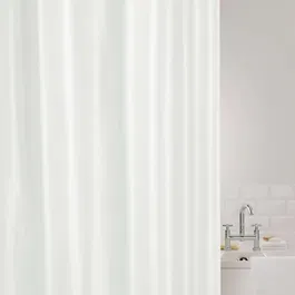 Showerdrape Showerplus Plain Polyester White Shower Curtain
