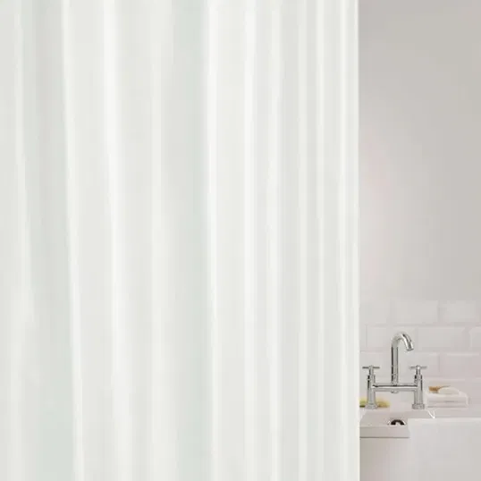 Showerdrape Showerplus Plain Polyester White Shower Curtain