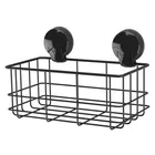 Showerdrape Suctionloc Black Steel Suction Wall Mounted Bottle Basket