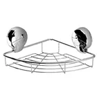 Showerdrape Suctionloc Chrome Steel Suction Wall Mounted Corner Basket