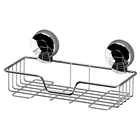 Showerdrape Suctionloc Chrome Steel Suction Wall Mounted Rectangular Basket