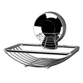 Showerdrape Suctionloc Chrome Steel Suction Wall Mounted Soap Basket