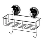 Showerdrape Suctionloc Chrome Steel Suction Wall Mounted Sponge Basket