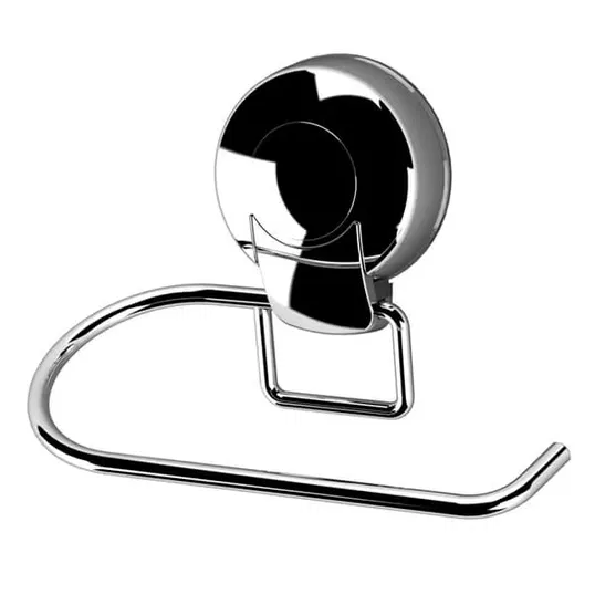 Showerdrape Suctionloc Chrome Steel Suction Wall Mounted Toilet Roll Holder