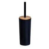 Showerdrape Sonata Black & Bamboo Toilet Brush & Holder