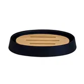 Showerdrape Sonata Black & Bamboo Soap Dish