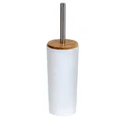 Showerdrape Sonata White & Bamboo Toilet Brush & Holder