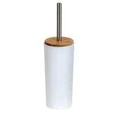 Showerdrape Sonata White & Bamboo Toilet Brush & Holder