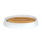 Showerdrape Sonata White & Bamboo Soap Dish