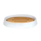 Showerdrape Sonata White & Bamboo Soap Dish