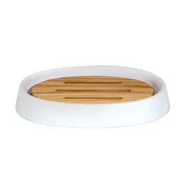 Showerdrape Sonata White & Bamboo Soap Dish