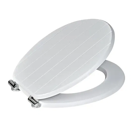 Showerdrape Suffolk Soft-Close White Grooved Toilet Seat