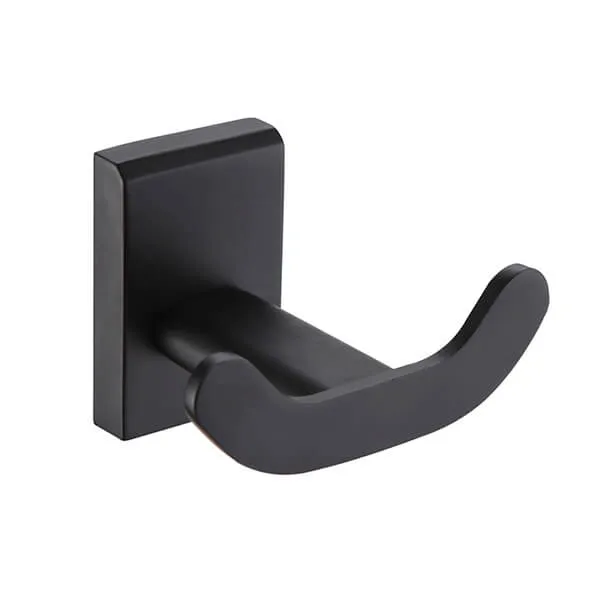Showerdrape Unity Black Stainless Steel Wall Mounted Double Robe Hook