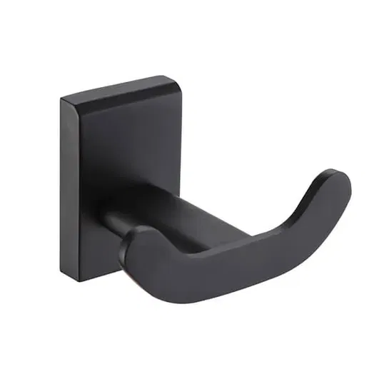 Showerdrape Unity Black Stainless Steel Wall Mounted Double Robe Hook
