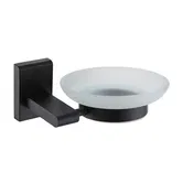 Showerdrape Unity Black Stainless Steel & Frosted Glass Wall Mounted Soap Dish