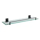 Showerdrape Unity Black Stainless Steel Wall Mounted Glass 50cm Vanity Shelf