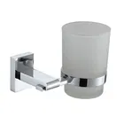 Showerdrape Unity Chrome Stainless Steel & Frosted Glass Wall Mounted Toothbrush Holder