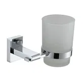 Showerdrape Unity Chrome Stainless Steel & Frosted Glass Wall Mounted Toothbrush Holder