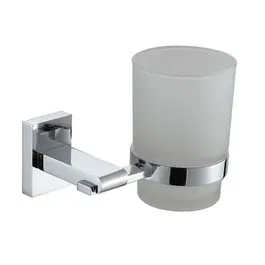 Showerdrape Unity Chrome Stainless Steel & Frosted Glass Wall Mounted Toothbrush Holder