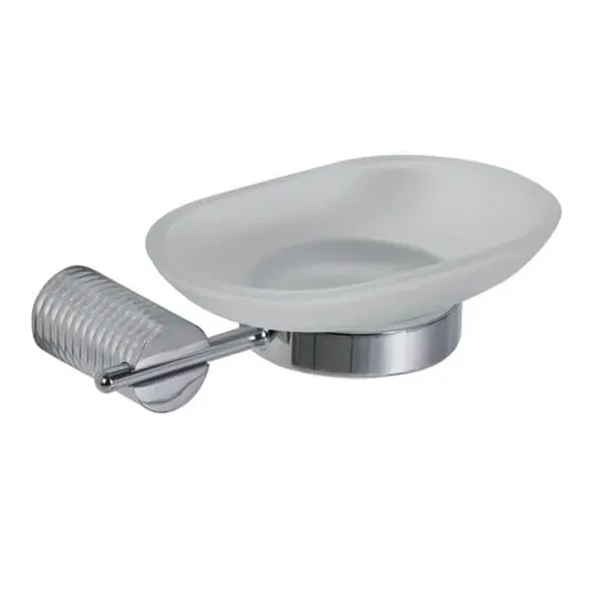 Showerdrape Vitality Chrome Stainless Steel & Frosted Glass Wall Mounted Soap Dish