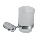 Showerdrape Vitality Chrome Stainless Steel & Frosted Glass Wall Mounted Toothbrush Holder