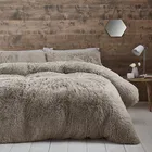 Catherine Lansfield Cuddly King Duvet Set Natural