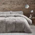 Catherine Lansfield Cuddly King Duvet Set Silver