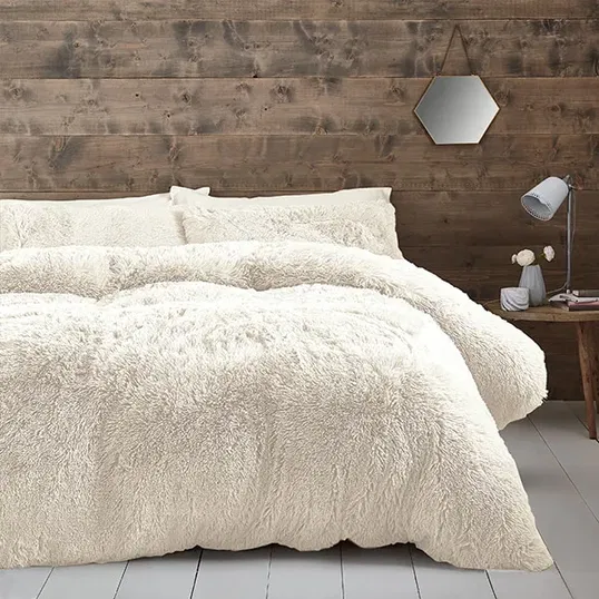 Catherine Lansfield Cuddly Super King Duvet Set Cream