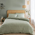 Catherine Lansfield Seersucker Double Duvet Set Sage