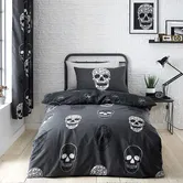 Catherine Lansfield Childrens Skulls Single Duvet Set Grey