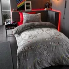 Catherine Lansfield Childrens Game Over Fleece Double Duvet Set Black