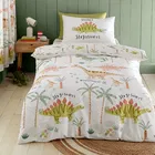 Catherine Lansfield Childrens Sleepy Dino Single Duvet Set Green