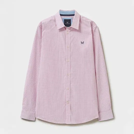 Crew Clothing Mens Micro Gingham Classic Fit Shirt Heritage Classic Pink
