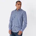 Crew Clothing Mens Micro Stripe Classic Fit Shirt Ultramarine Blue