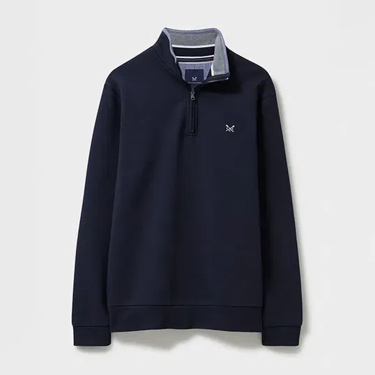 Crew Clothing Mens Classic Half Zip Sweatshirt Heritage Dark Navy
