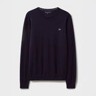 Crew Clothing Mens Organic Cotton Crew Neck Knitted Jumper Navy