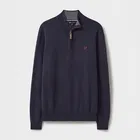 Crew Clothing Mens Classic Half Zip Knitted Jumper Heritage Dark Navy