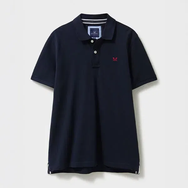 Crew Clothing Mens Classic Cotton Pique Polo Shirt Heritage Dark Navy
