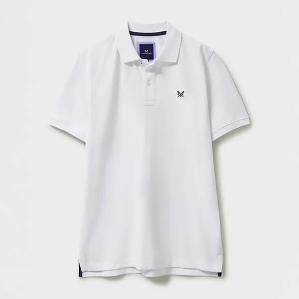 Crew Clothing Mens Classic Cotton Pique Polo Shirt Heritage White
