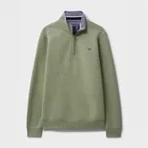 Crew Clothing Mens Classic Half Zip Sweatshirt Artichoke Marl