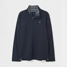 Crew Clothing Mens Padstow Cotton Pique Sweatshirt Navy