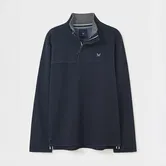 Crew Clothing Mens Padstow Cotton Pique Sweatshirt Navy