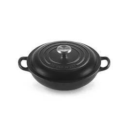 Le Creuset Signature Satin Black Cast Iron 22cm Shallow Casserole
